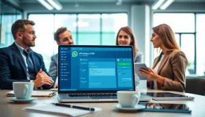 Understand What is a CRM for WhatsApp with a visual representation of teamwork and digital communication.