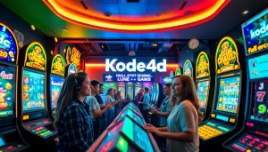 Exciting Kode4d online gaming experience with vibrant slot machines and engaging players.