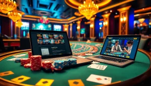 Experience thrilling gameplay at https://thabet77.sa.com/ with vibrant casino tables, poker chips, and professional dealers.