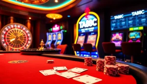 Experience the excitement of ta88c with professional poker action at a luxury casino table.