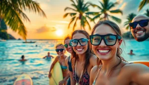 Engaging travel experiences promoted by http://datanisle.com at a vibrant beach setting.