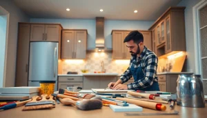 Transforming a kitchen through home renovation showcasing craftsmanship and modern design.