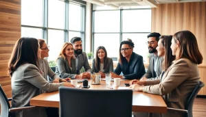 Team collaborating in a business setting to enhance productivity and innovation.