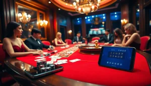 S8 players enjoying a thrilling casino experience with vibrant poker chips and an elegant table.