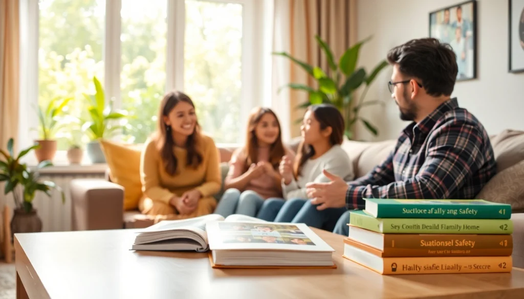 Families discussing safety in a cozy setting on https://sicherlebensraum.de