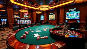 Bin88 gaming table with vibrant poker chips and cards, showcasing excitement in online betting.