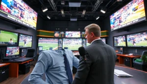 Engaging sports commentator showcasing content from https://sportnation.nz in a lively studio setting.