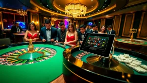 Exciting gambling scene highlighting RR88 with roulette and poker action.