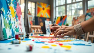 Painting with acrylics at https://acrylicpedia.com showcases vibrant colors and artistic techniques.