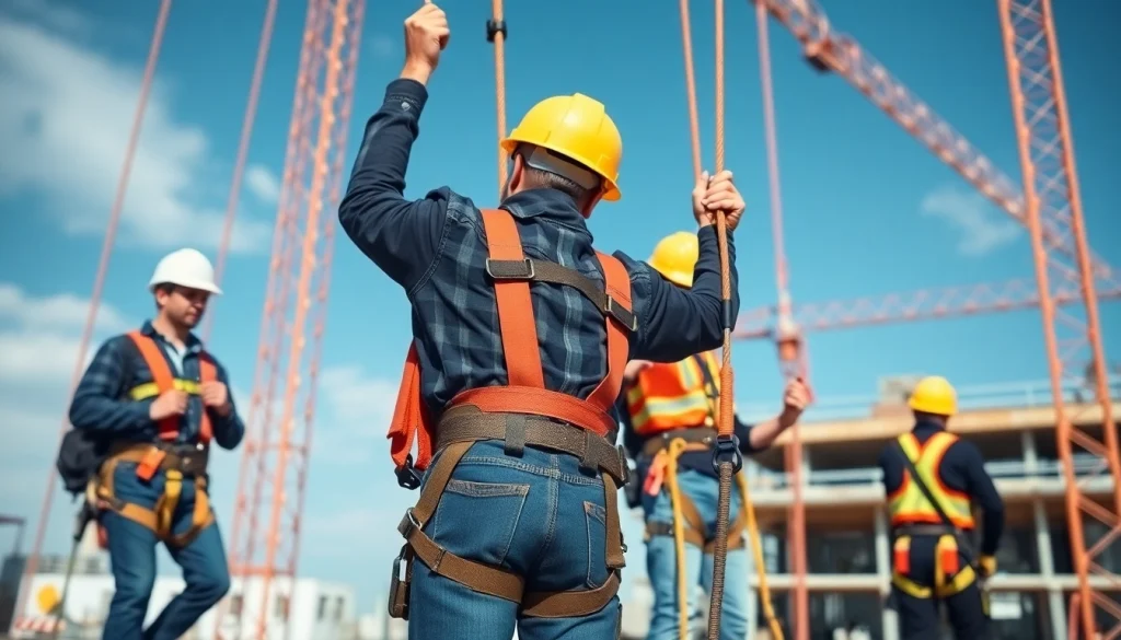 Säkerhetsselar och utrustning för fallskydd och säkerhetsutrustning under arbete.