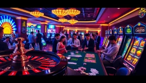Players engage in thrilling games at the luxurious casino, showcasing strategies linked to https://www.6rwin55.com/.