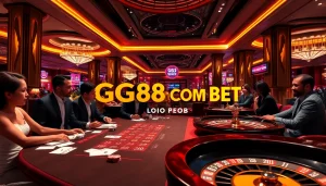 Players enjoying a thrilling game at GG88COM BET casino, showcasing excitement and luxury.