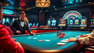 Experience an exciting poker game at Go8 casino, featuring vibrant chips and elegant players.