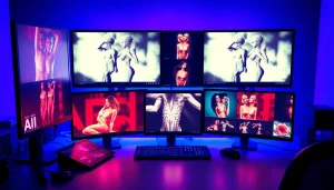 AI-generated porn content displayed on a modern tech interface showcasing creativity in the porn ai niche.