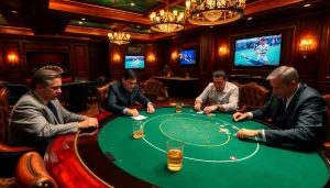 Experience thrilling poker action while watching ดูบอลสด from the screen showcasing live matches.