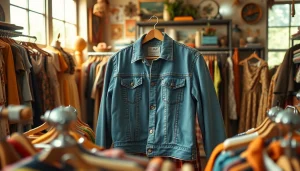 Explore unique finds at https://thrift-vintage.com, showcasing colorful vintage clothing in an inviting thrift store.