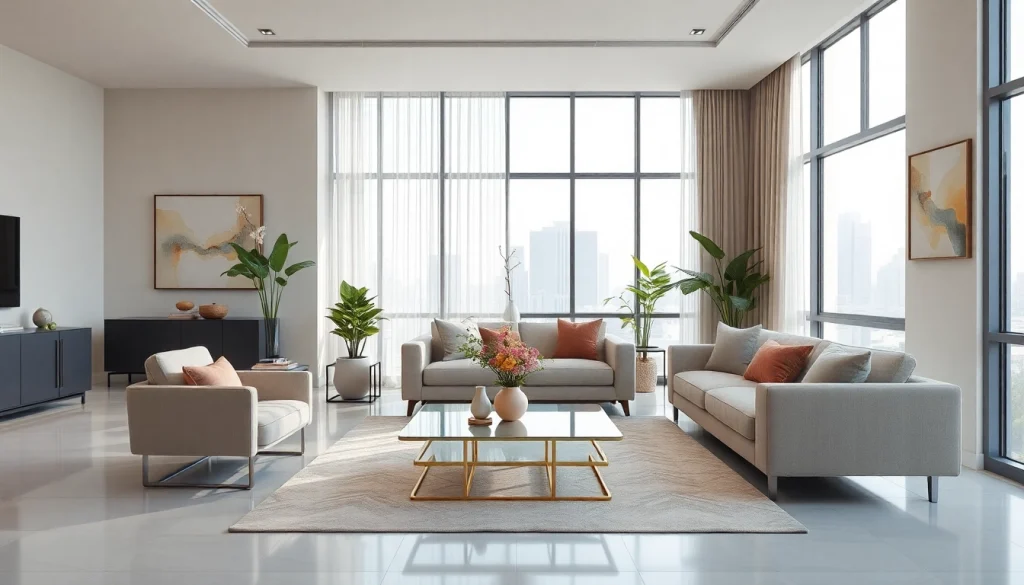 Showcasing modern interior design dubai with elegant furniture and natural light.