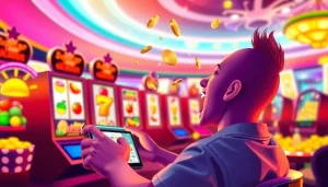 Menggambarkan petanitoto saat bermain slot online dengan kegembiraan dan peluang memenangkan hadiah besar.