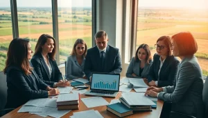 Advocates of agricultural law discussing critical policies in a professional meeting.