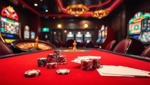 Experience the thrilling ambiance of online gaming at sinbet.ink featuring casino tables and immersive slot machines.