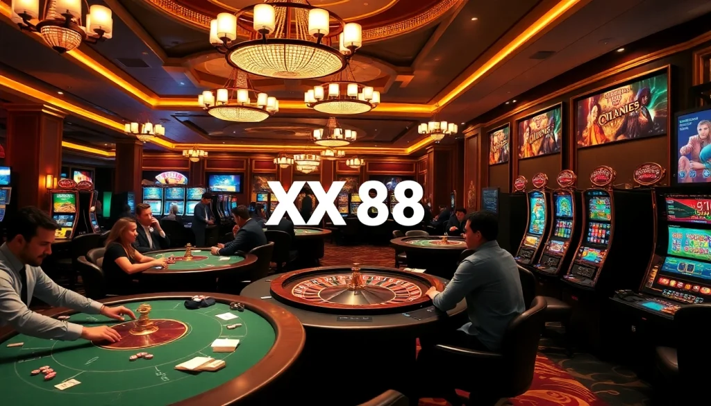 Experience the excitement of XX88 with vibrant casino tables and thrilling gaming action.
