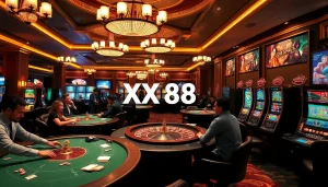Experience the excitement of XX88 with vibrant casino tables and thrilling gaming action.