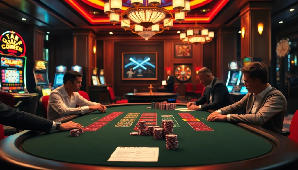 Engage in thrilling poker strategies at the hit club amidst a luxurious casino atmosphere.
