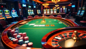 Players strategizing at the GK88 casino table surrounded by poker chips and cards.