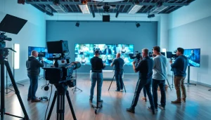 Captivating scene of video production Calgary showcasing a professional crew in action.