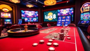 Experience the thrilling atmosphere of Luck8 casino with vibrant tables and live games.
