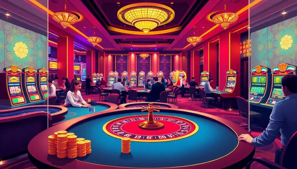 Experience the excitement of gambling at trang chủ mmoo, featuring vibrant slots, poker tables, and roulette wheels.