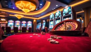 Experience the thrill of Haywin gaming with vibrant casino tables and slot machines.
