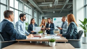 Business growth insights shared in a vibrant team meeting atmosphere.