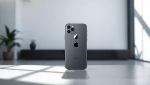 Showcasing the iPhone Special Edition with metallic finish and sleek design in an elegant setting.