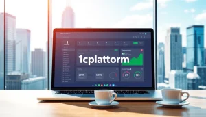 Engaging 1cplatform interface displayed with a sleek design in a modern urban setting.