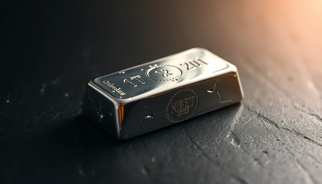 Showcasing the price of silver per ounce through a close-up of a gleaming silver ingot.
