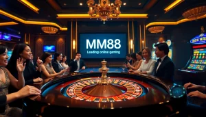 Players engaging in an exciting roulette game at MM88 casino table.