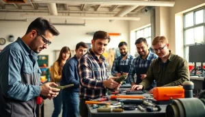 Students in Trade School Tennessee learning practical skills in a vibrant classroom.