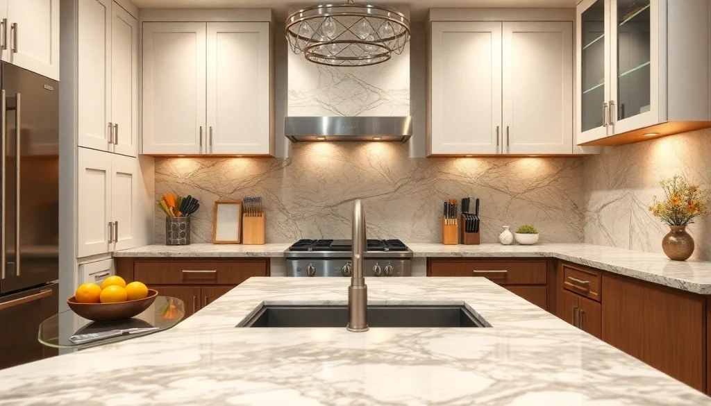 Countertops near Parsippany - Troy Hills, NJ displayed in a modern kitchen with granite and quartz elegance.