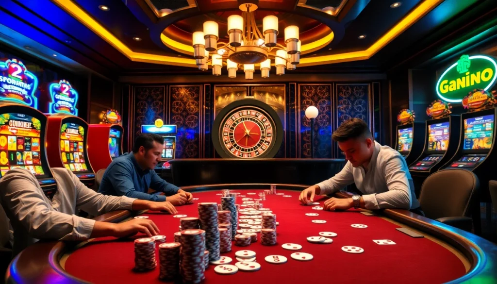 Experience thrilling gameplay at Jun88 with vibrant casino tables and engaged players.