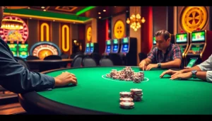 Experience the thrill of casino gaming with Credit online options through strategic bets at a poker table.