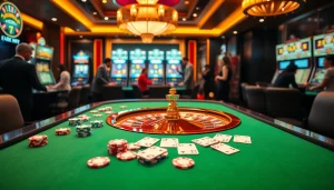 Experience the thrill of high-stakes gambling with 789K on a luxurious casino table full of cards and chips.