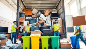 Efficient junk removal in Bergen County with professional team loading appliances and furniture.