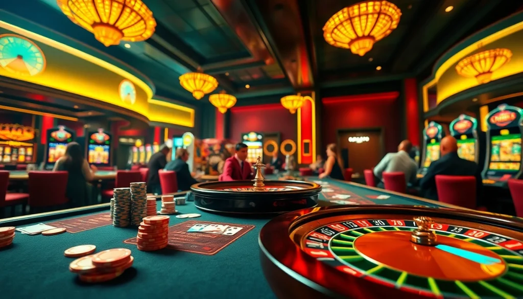 Experience the excitement of PS 99 at a vibrant casino table filled with chips and cards.