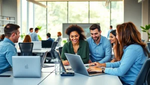 Dynamic team collaboration at http://piraminds.com/ showcasing a bright, engaging workspace.