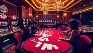 Engaged players at a luxurious poker table enjoying the thrills of 789BET casino games.
