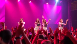 Catch the latest Blackpink news with BLACKPINK performing energetically on stage.