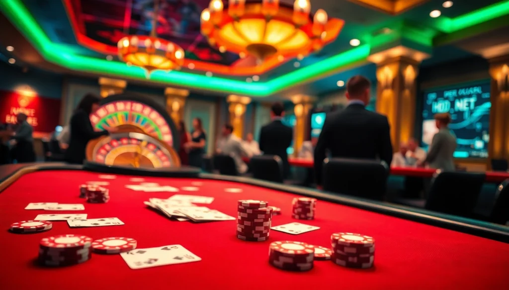 Experience the thrill of HD BET at a luxurious poker table surrounded by eager players.