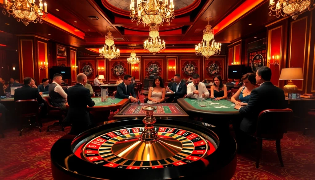 Exciting gamblers engaging in high-stakes poker at rik vip casino tables.