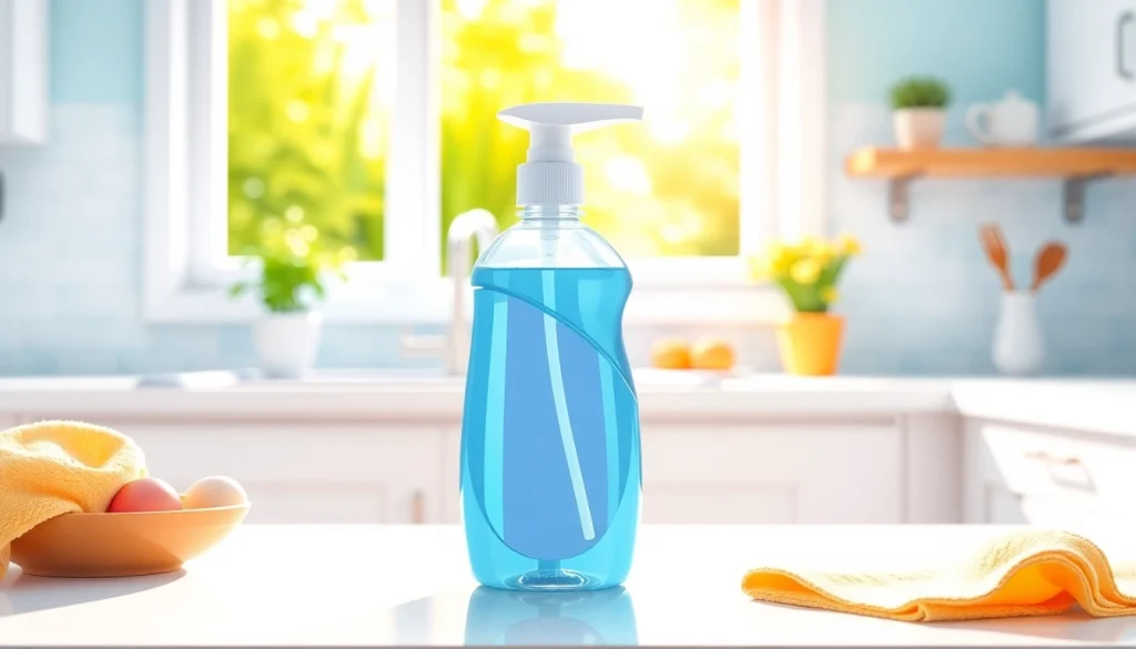 Effortlessly dispense soap from a colorful dish soap squeeze bottle in a bright kitchen.